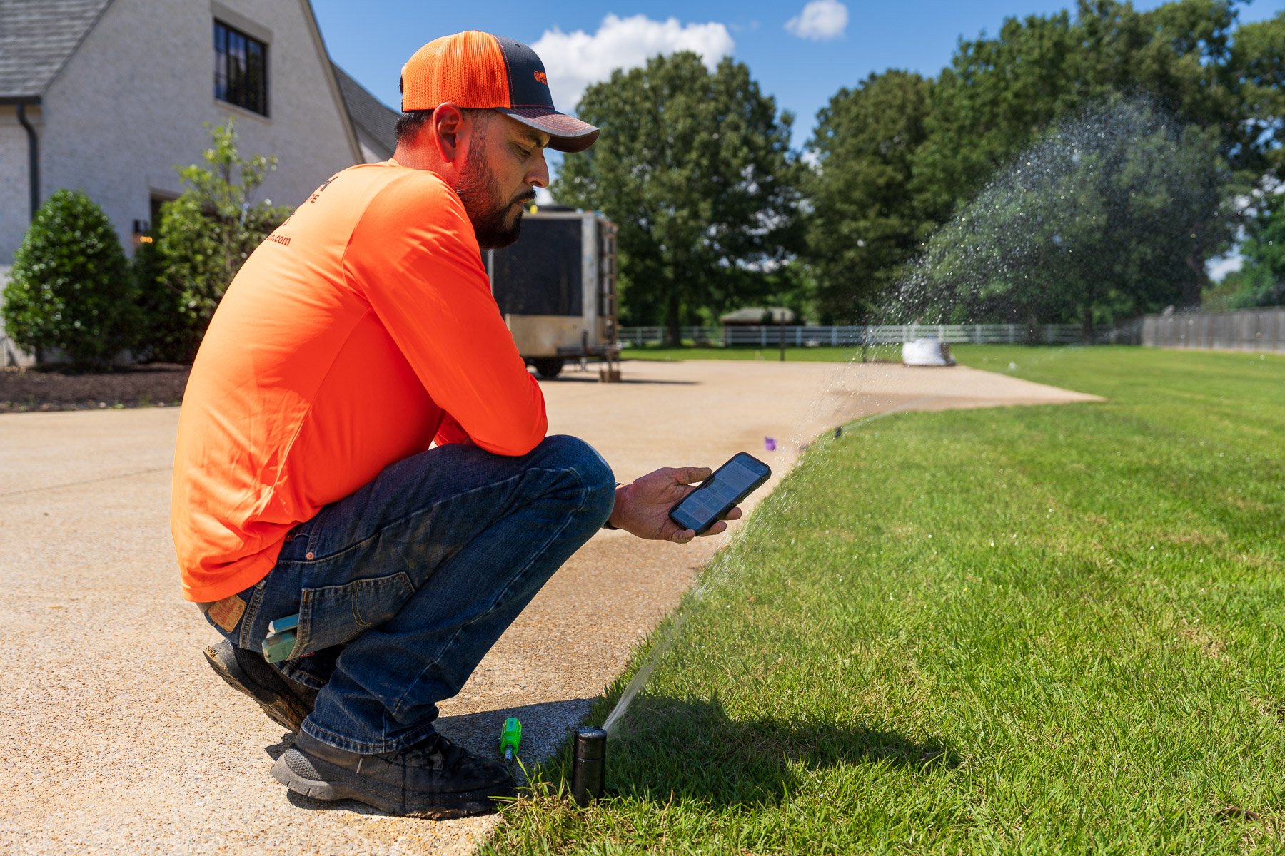 irrigation tech phone app hunter controller program test spray head zone