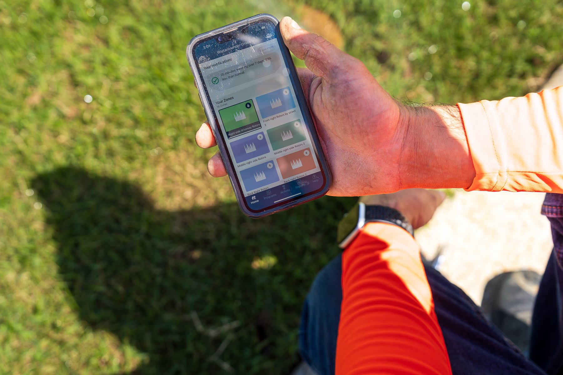 irrigation tech phone app hunter controller program test