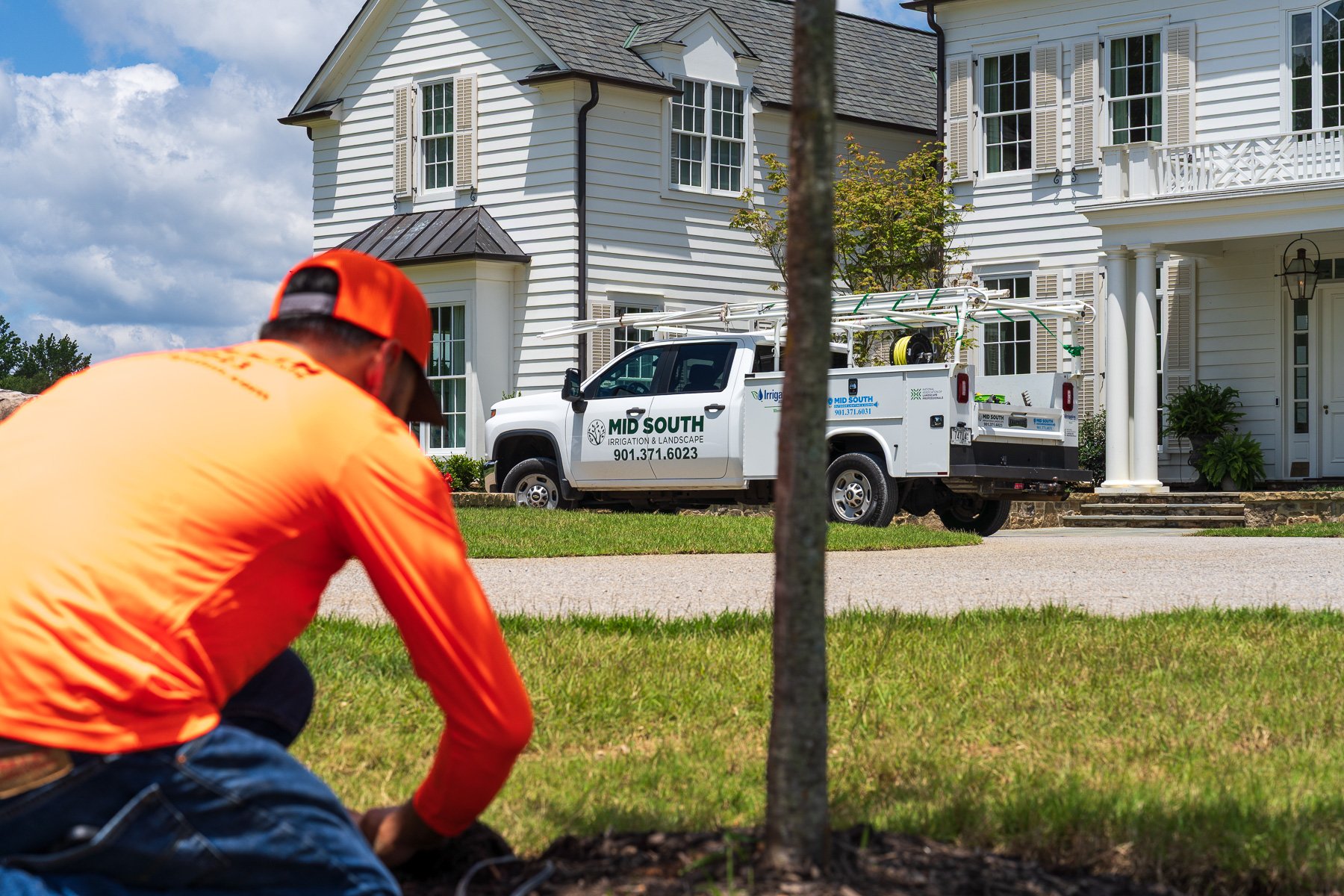 irrigation tech truck working repair