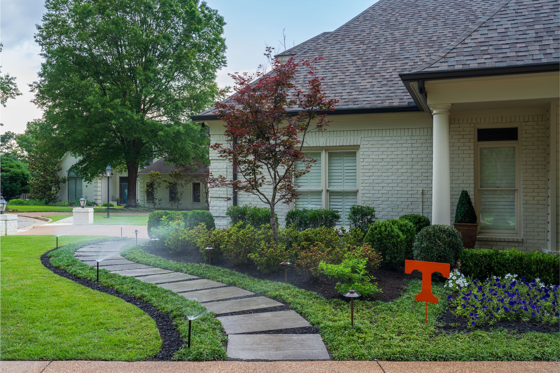 stepper path planting bed flowers tree home irrigation 1806 spray zone